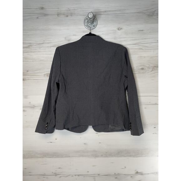 Premise Blazer Womens 8 Charcoal Heather Open Front Suit Jacket Cut & Sewn Work - Picture 10 of 11